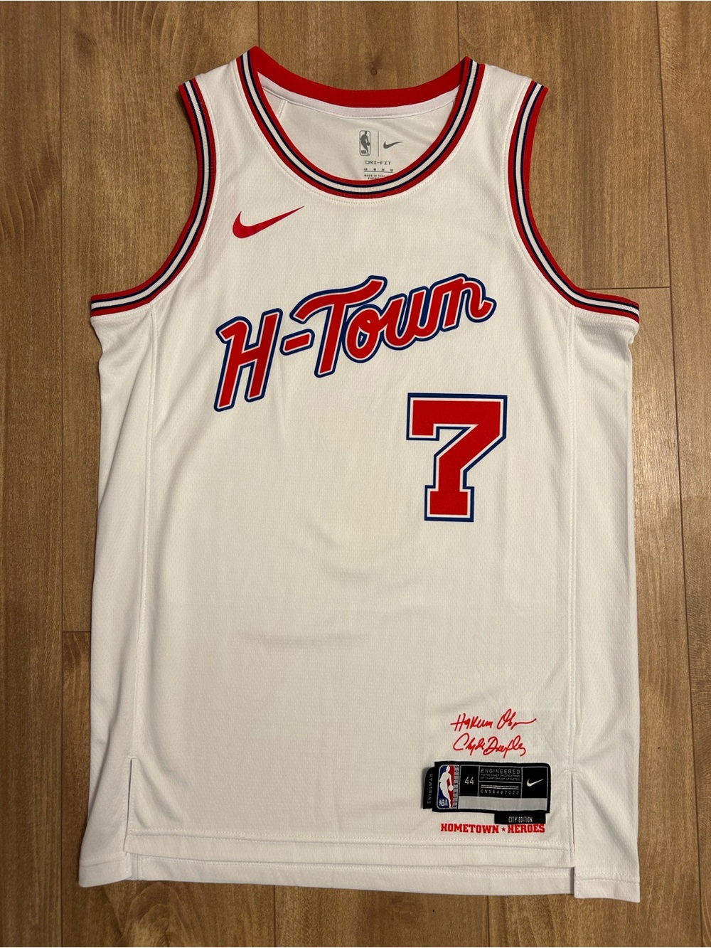 Houston Rockets H-Town White & Red Basketball Jersey, M